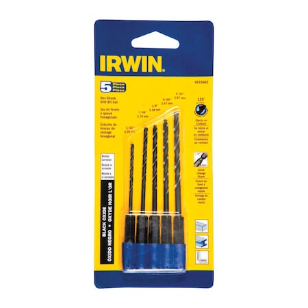 Irwin Drill Bit Hex Shnk 5Pc 4935642